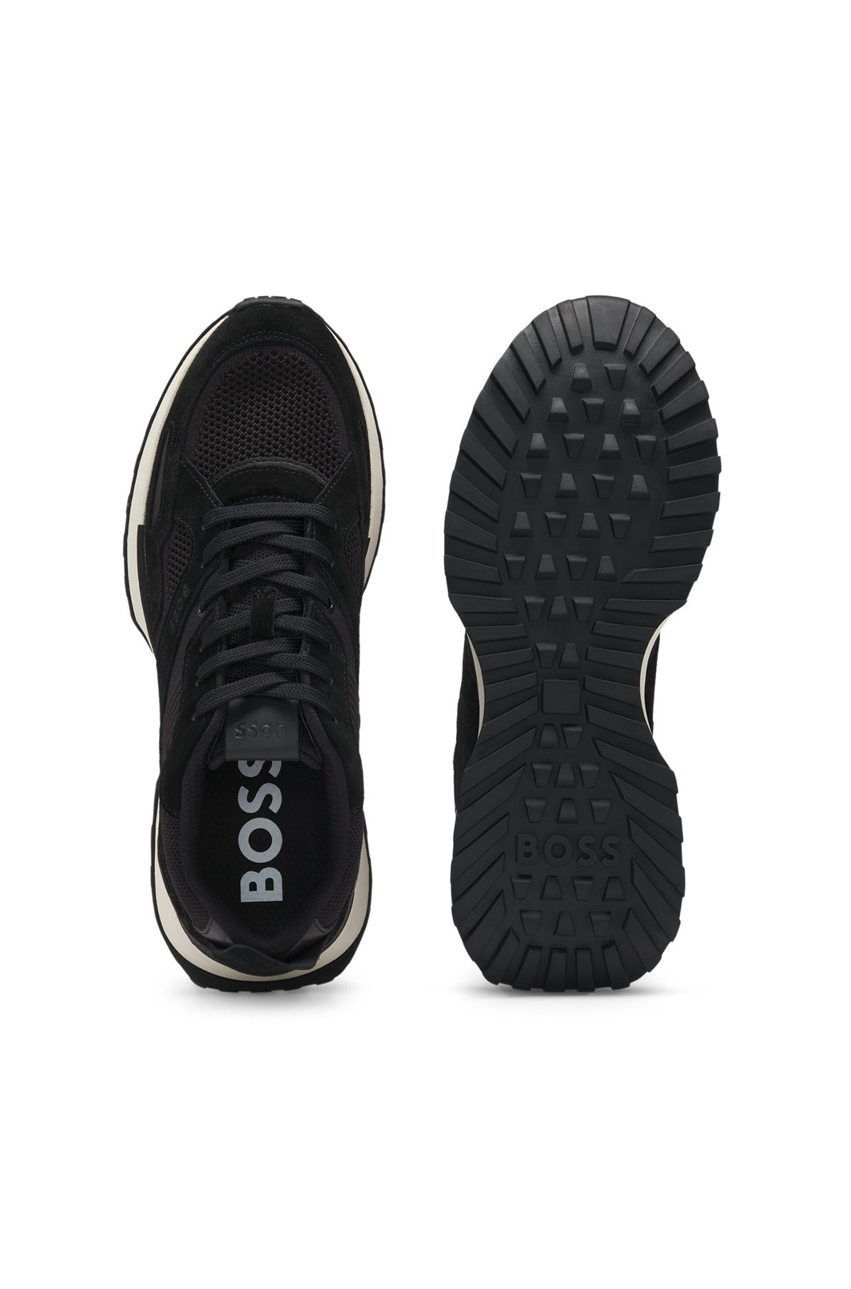 TRAINERS WITH KNIT AND BURNISHED-LEATHER TRIMS - 4