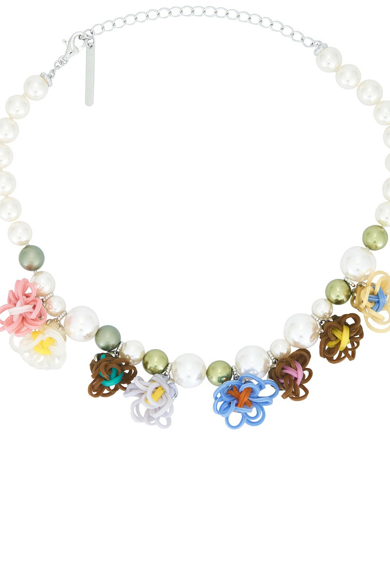 SHUSHU/TONG Rubber Band Flower Pearl Necklace outlook