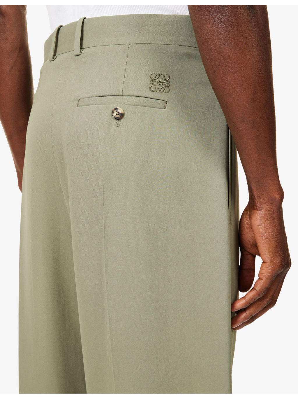 Pleated Wide-Leg Stretch-Woven Trousers - 5