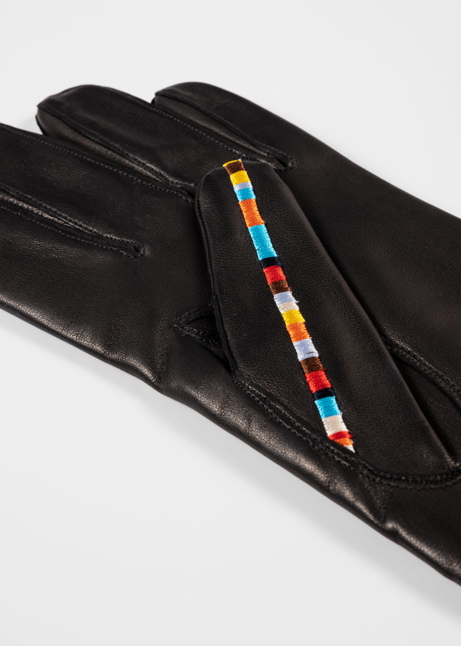 'Signature Stripe' Leather Gloves - 4