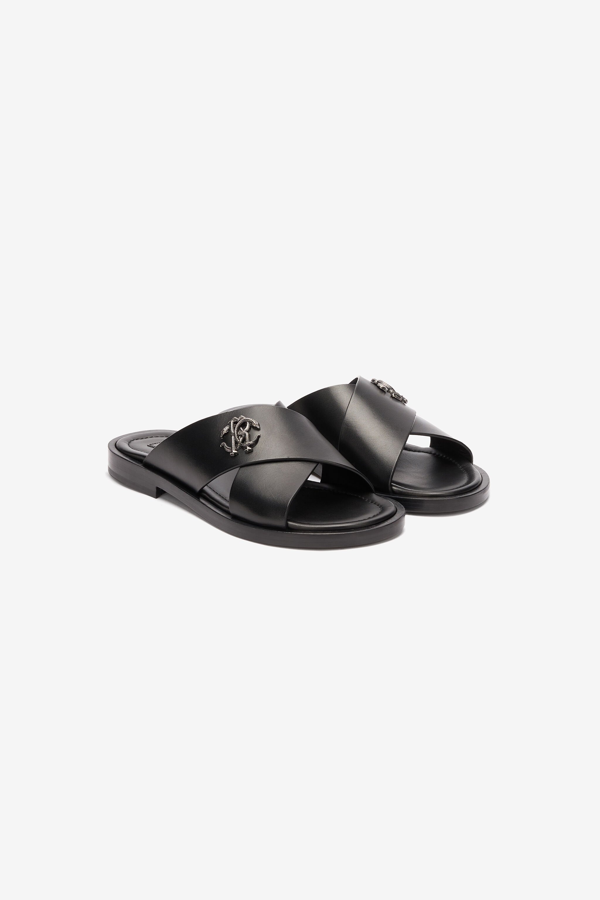 Slides With Bands And Mirror Snake Monogram - 2