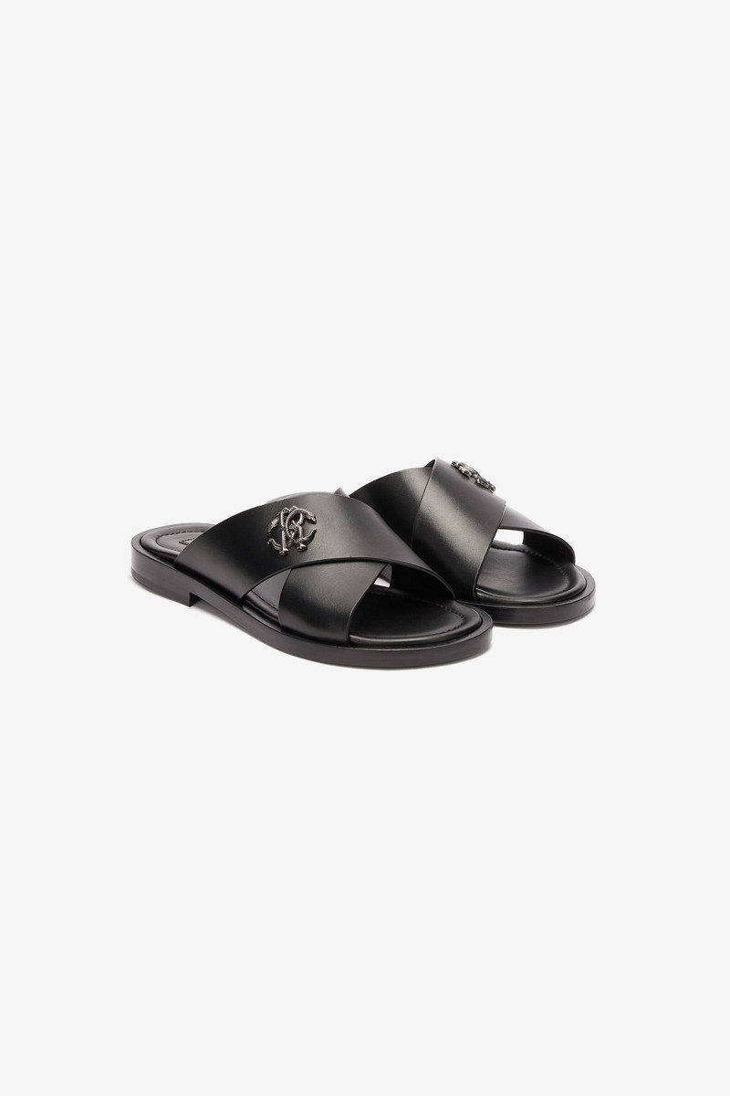 Slides With Bands And Mirror Snake Monogram 2