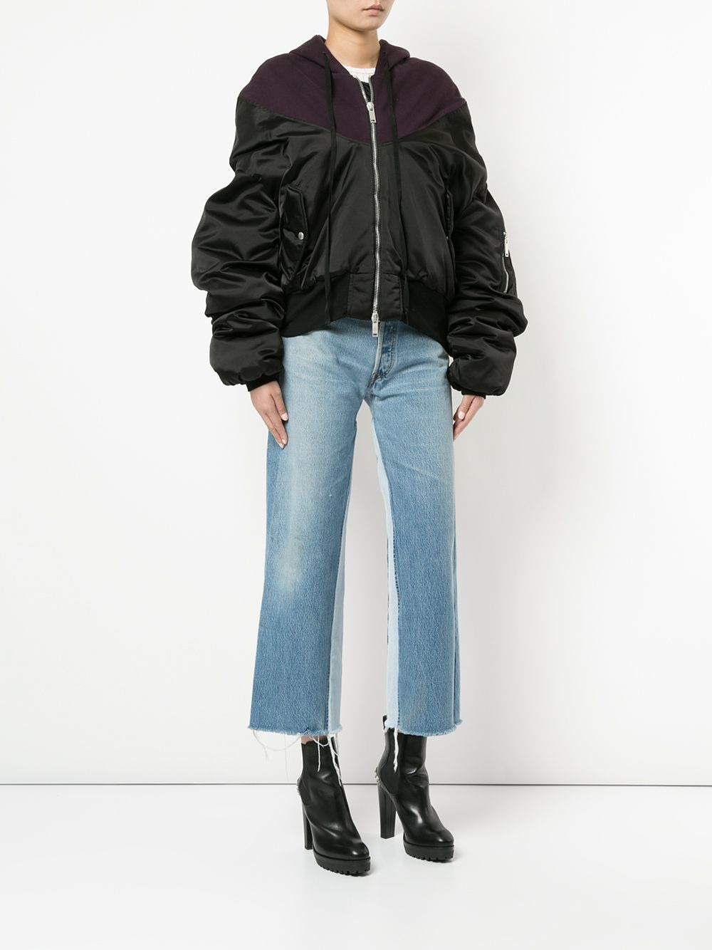 oversized hooded bomber jacket - 3