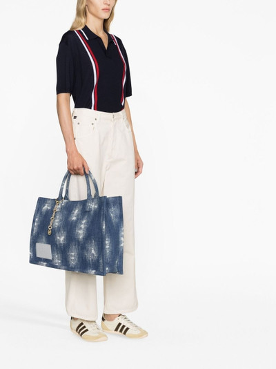 Sandro distressed denim tote bag outlook