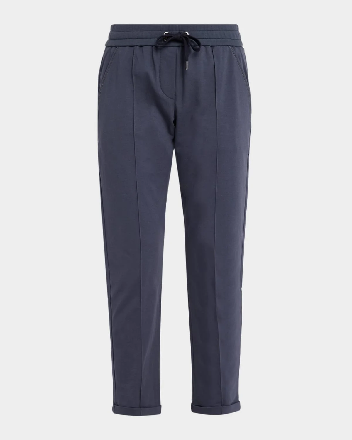 Monili-Trim Pintuck Tapered-Leg Ankle Sport Pants - 1