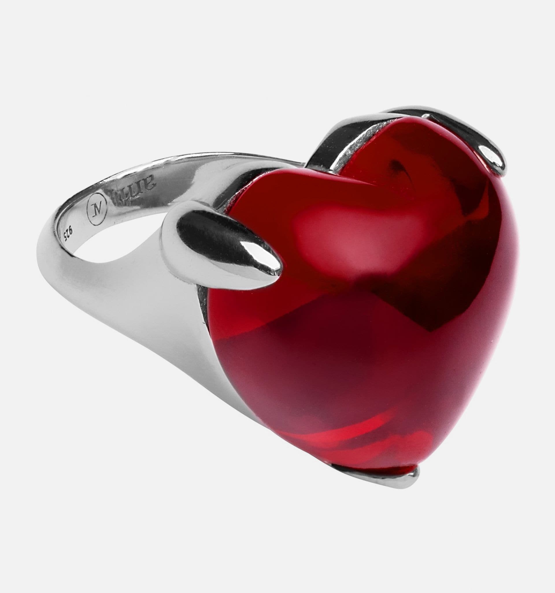 Single Red Heart Ring - 2