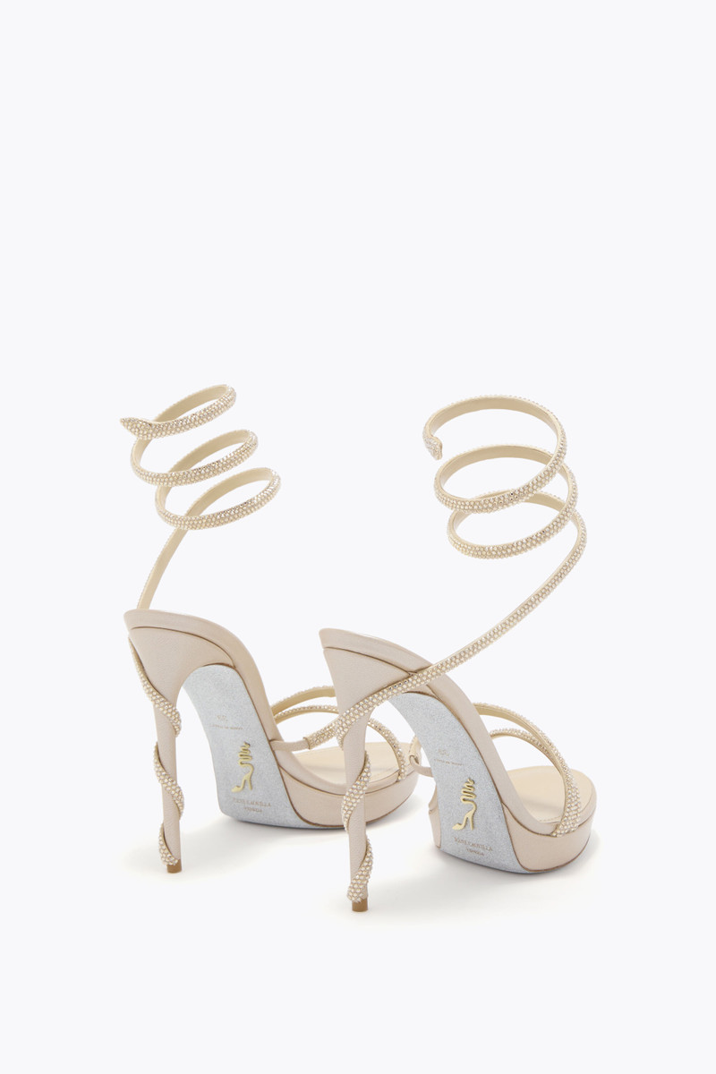 RENE CAOVILLA MARGOT CHAMPAGNE PLATFORM SANDAL 120 outlook