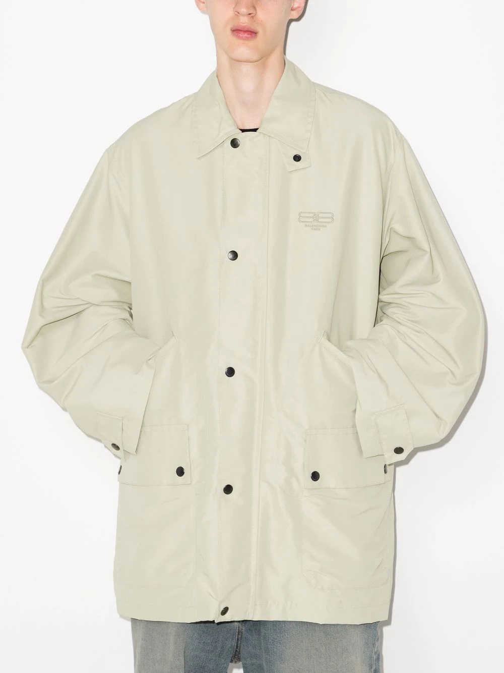 raglan-sleeve parka coat - 2