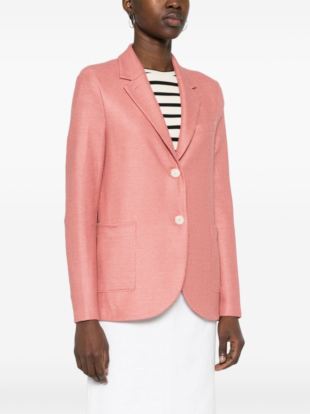 knitted single-breasted blazer - 3
