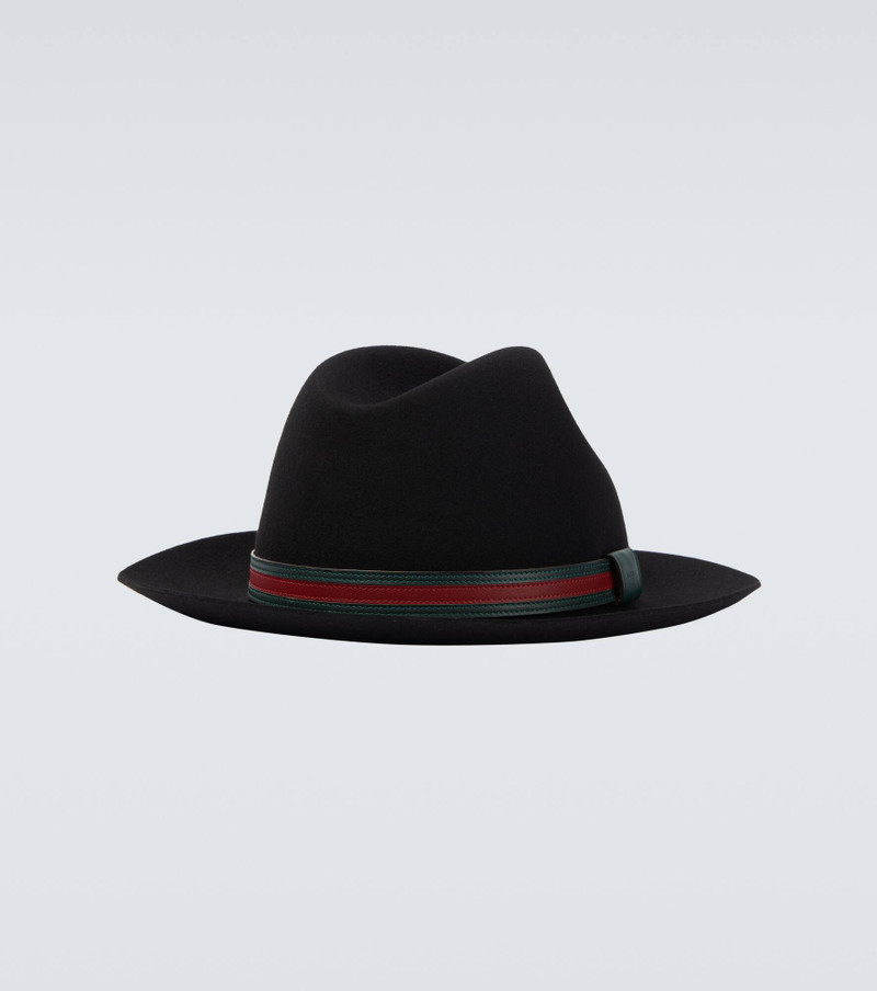 GUCCI Web Stripe wool Panama hat outlook