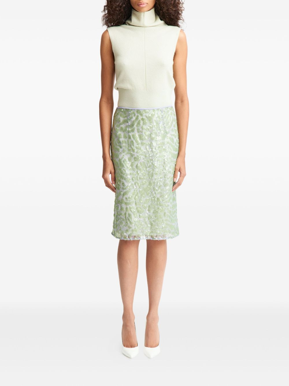 Elice lace sequinned midi skirt - 2