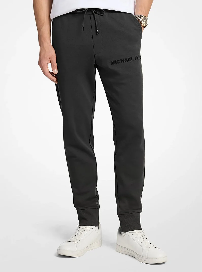 Embossed Logo Cotton Blend Joggers - 1