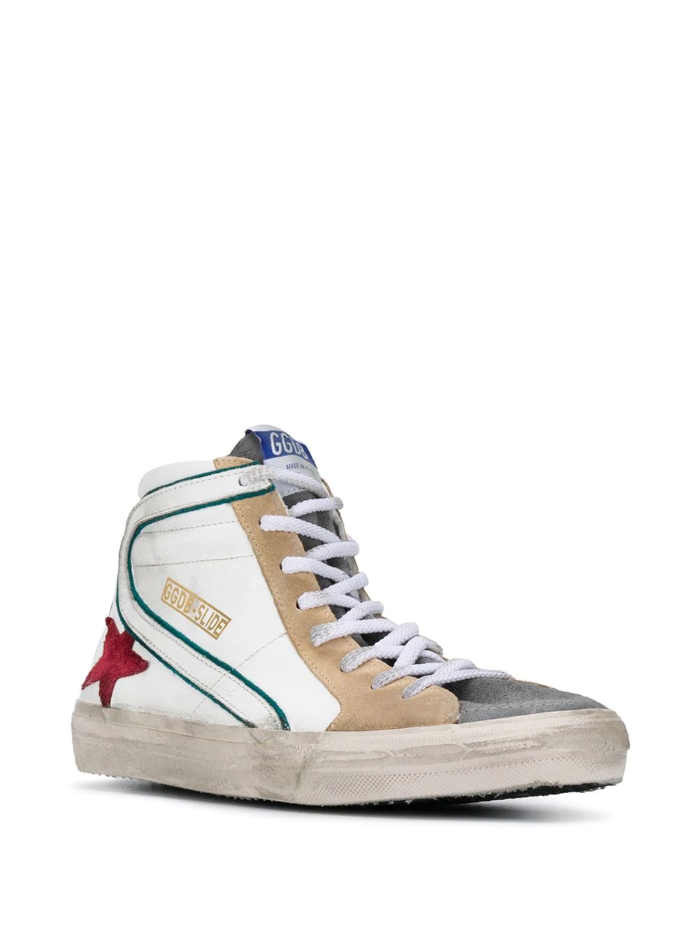 high-top distressed-finish sneakers - 2