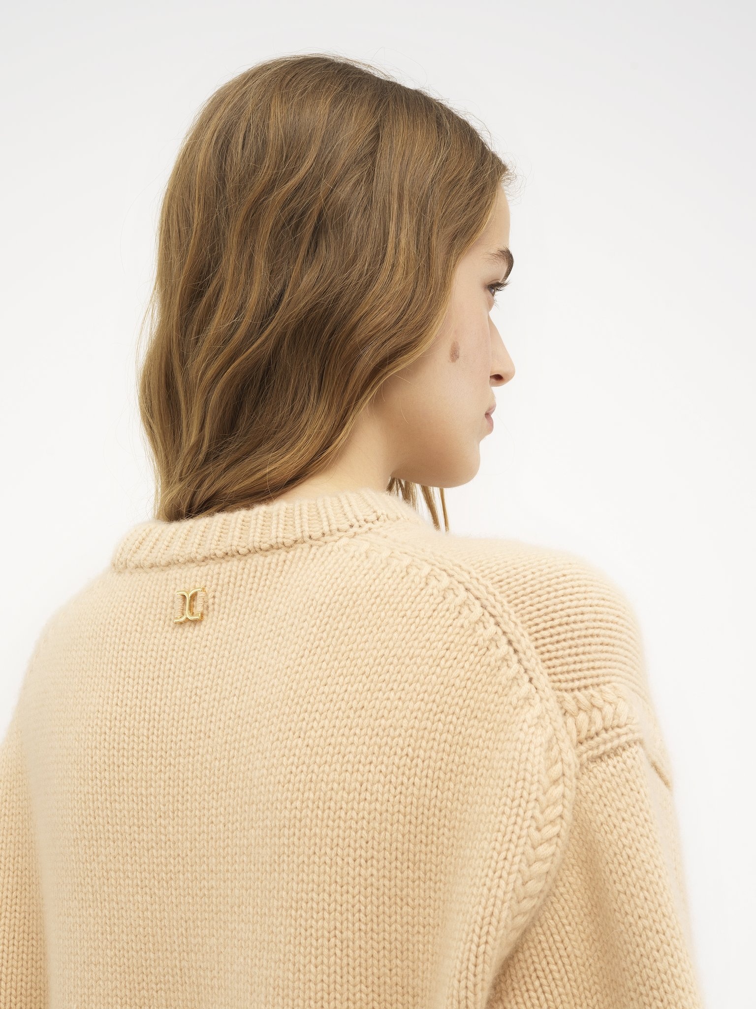 OVERSIZED KNITTED SWEATER IN CASHMERE & COTTON - 6