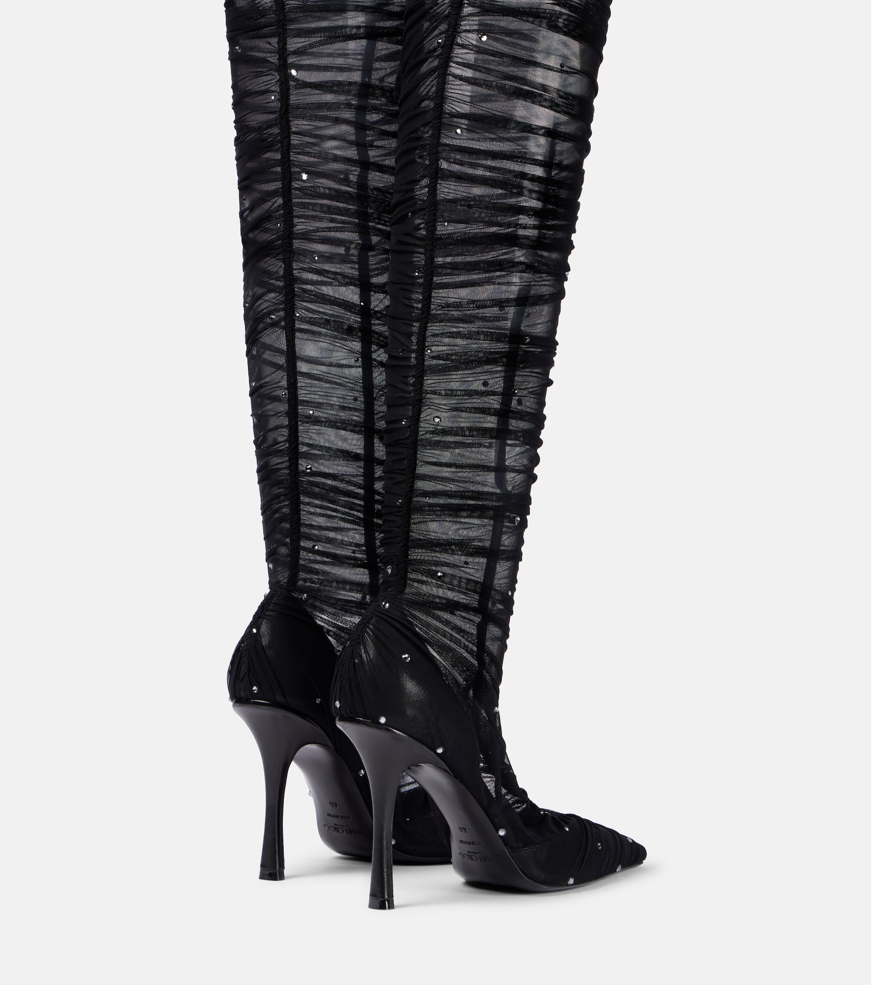 Lotta 100 embellished tulle over-the-knee boots - 2