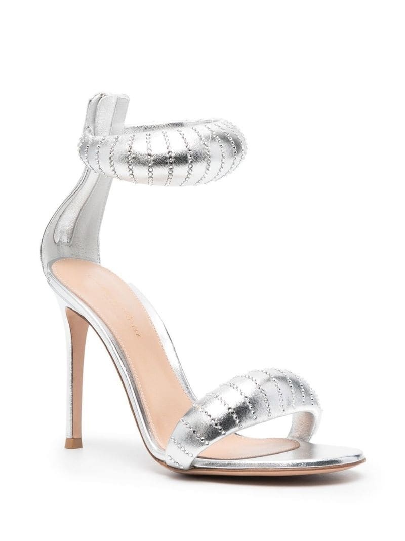 crystal-embellished metallic sandals - 2