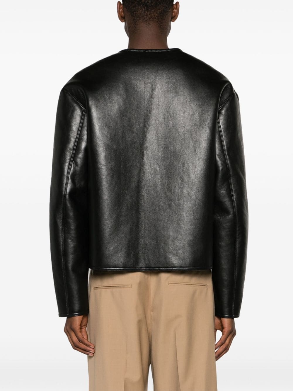 faux-leather bomber jacket - 5