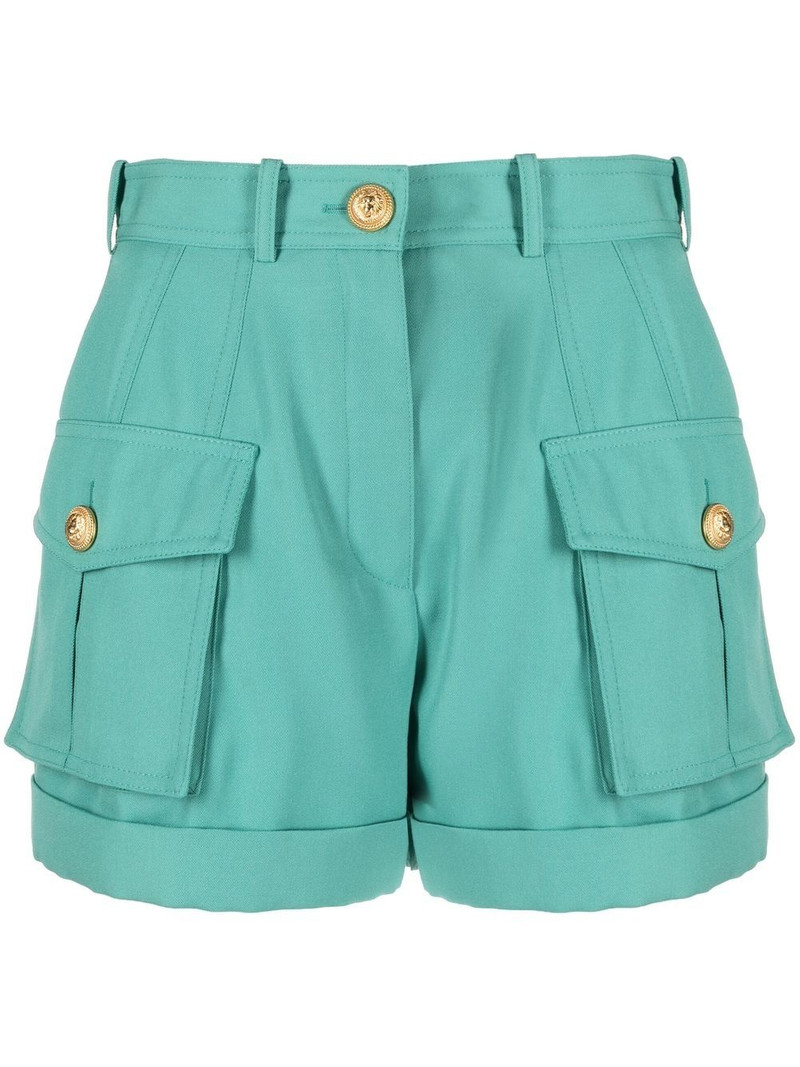 high-waisted flap-pocket shorts 1