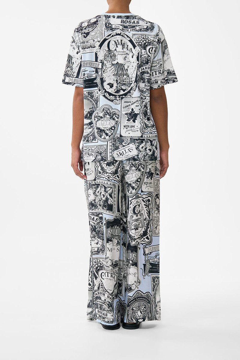 OVERSIZED BAND TEE - BLUE/BLK 3