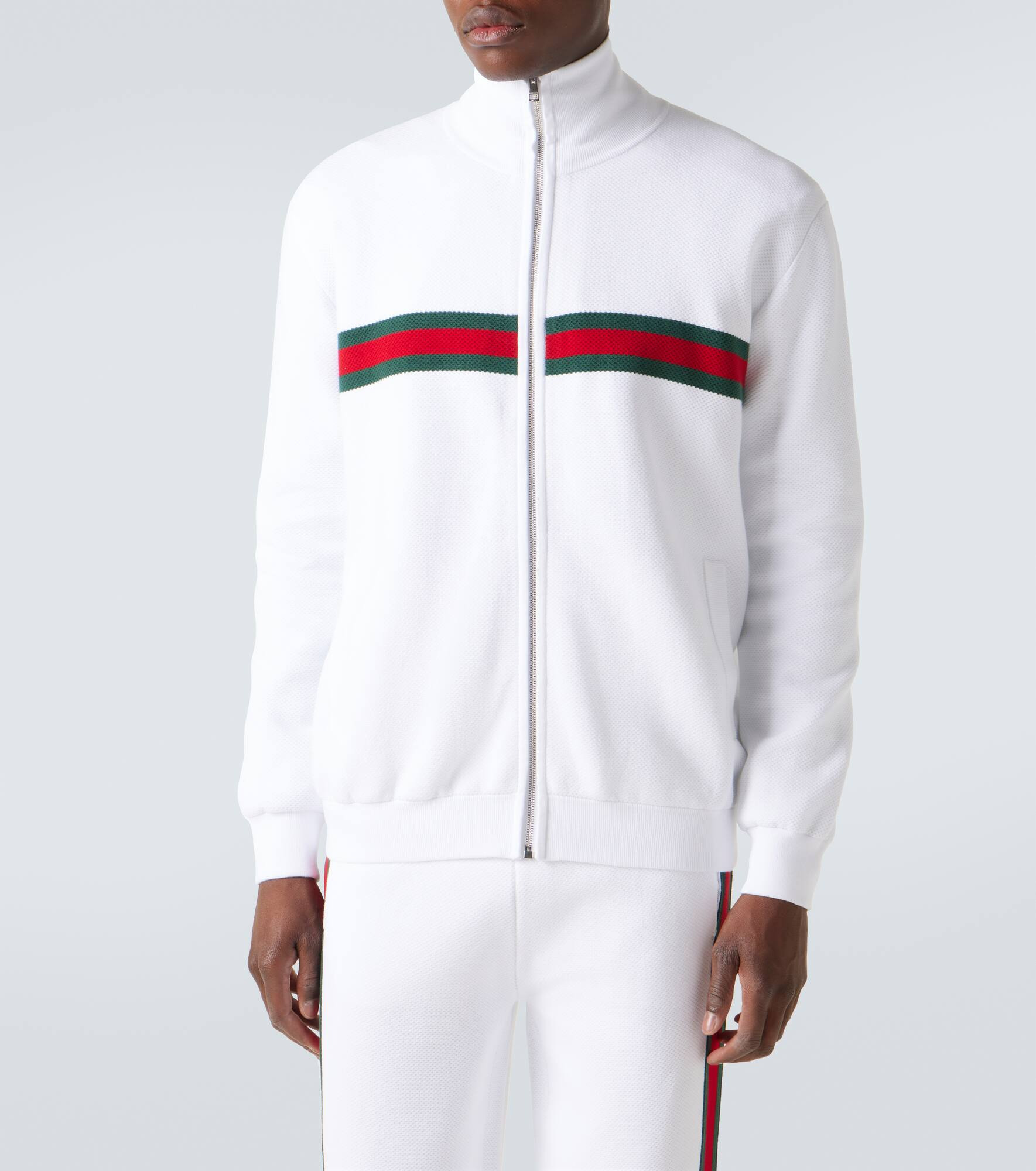 Web Stripe cotton-blend track jacket - 3