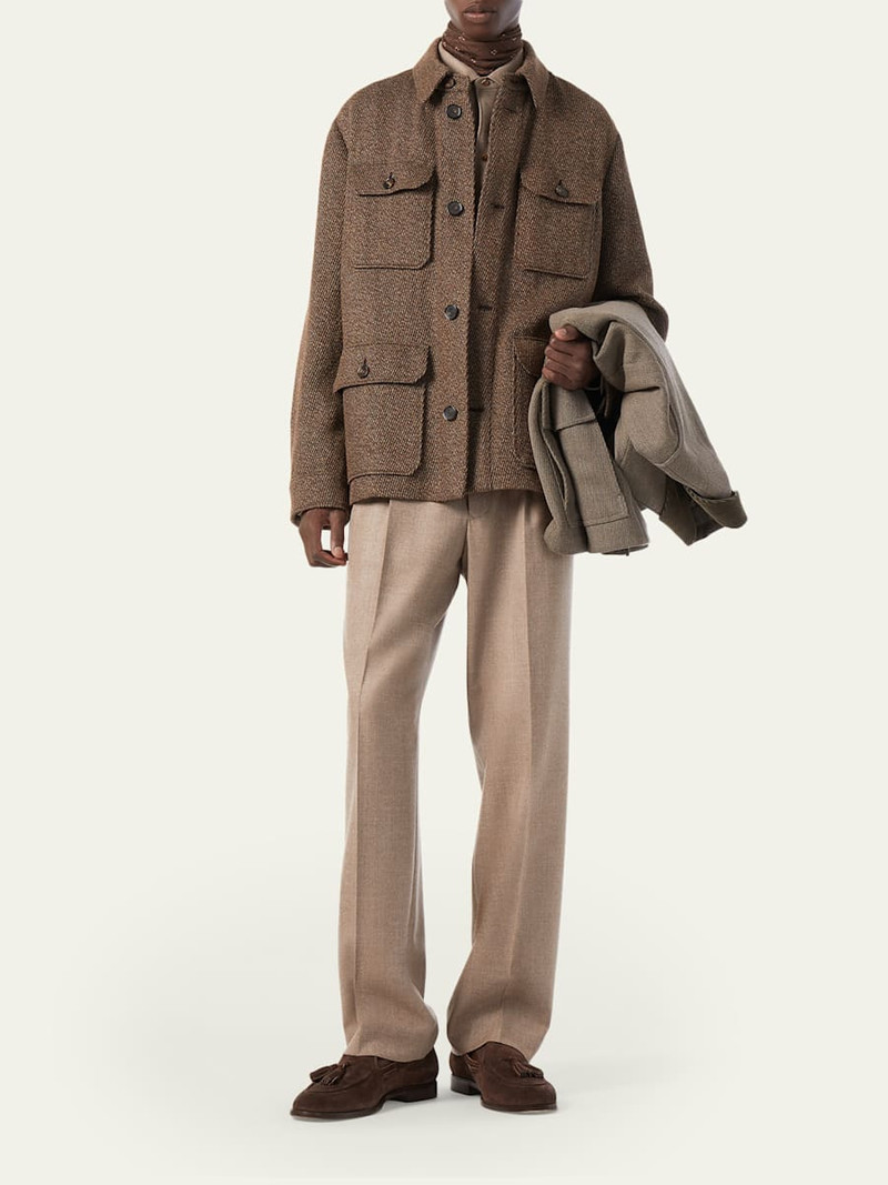 Loro Piana Men's Andover Cannete Flap-Pocket Caban Jacket outlook