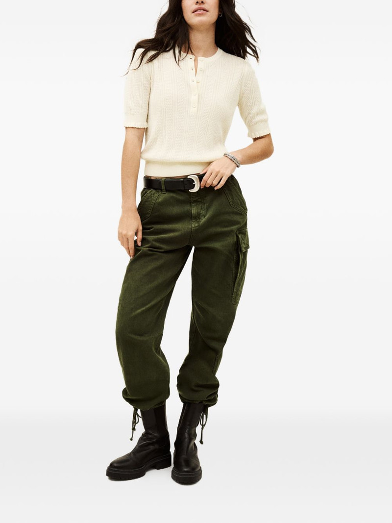 ba&sh Viola ruffled polo top outlook
