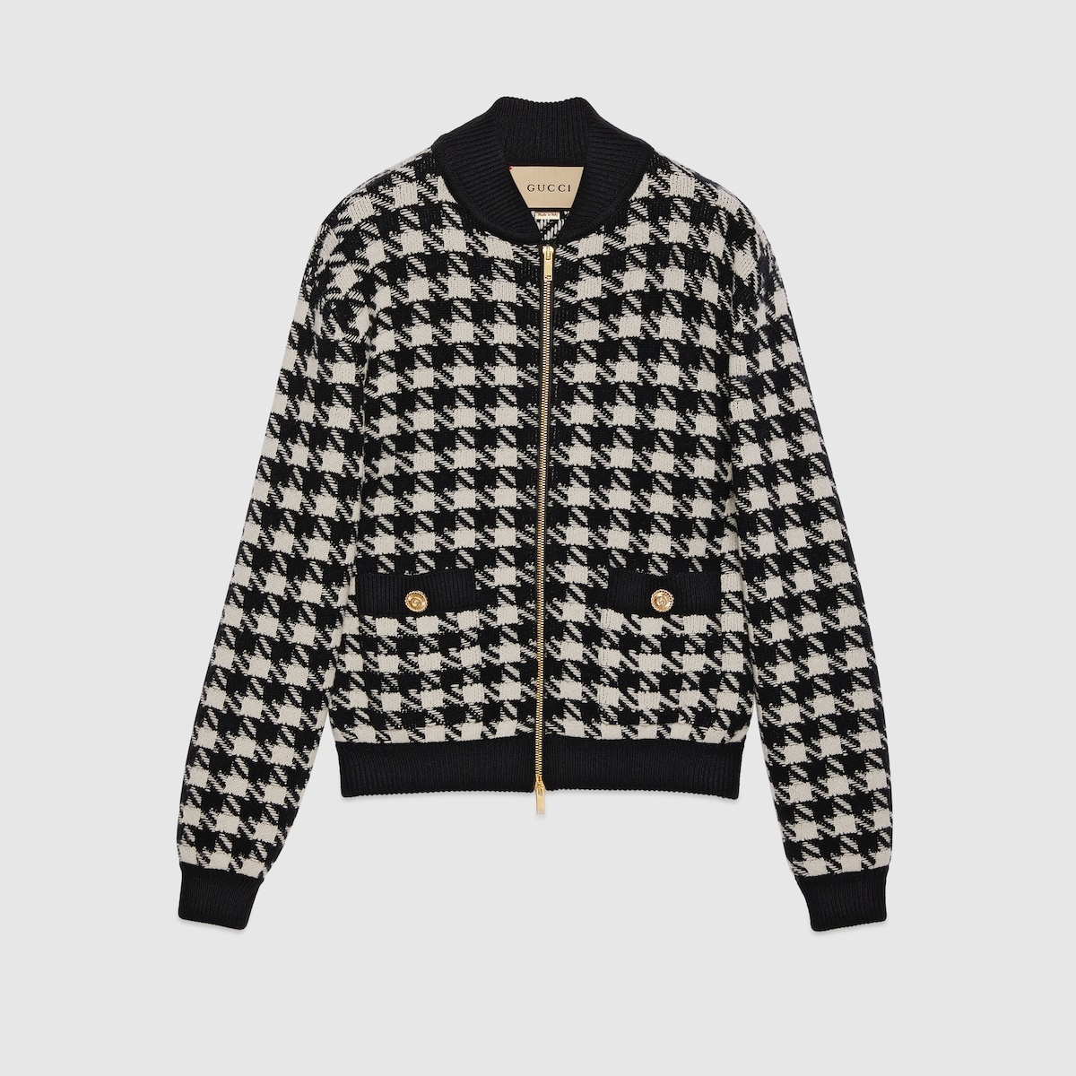 Houndstooth bomber jacket - 1