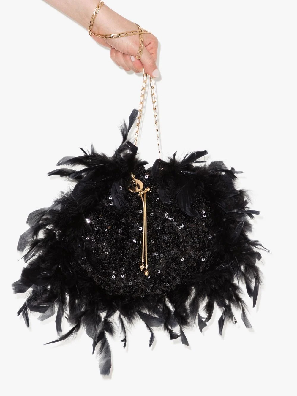 Fatale feather-embellished shoulder bag - 4