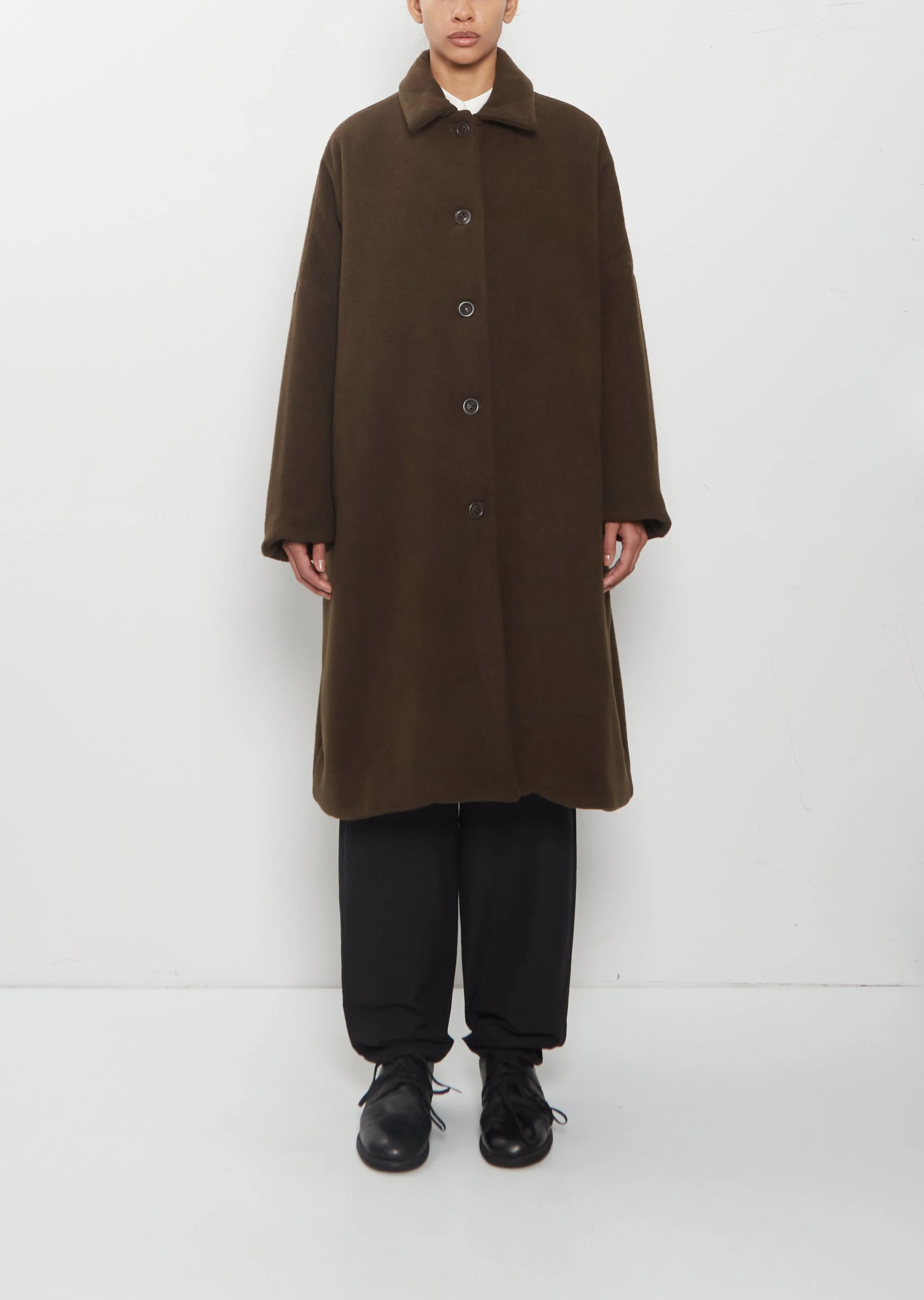 Big Blobby Cashmere Coat — Khaki - 1