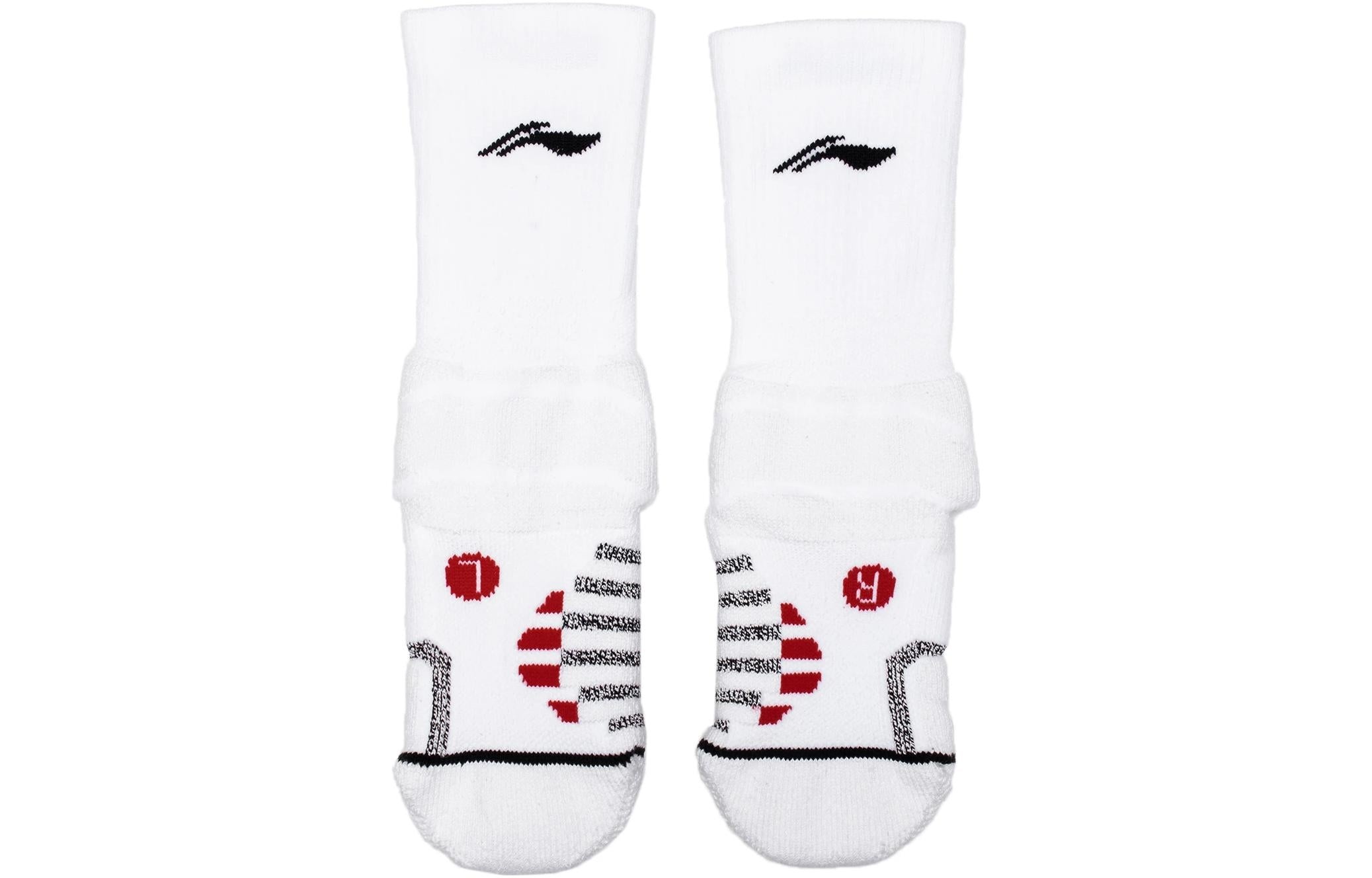 Li-Ning CBA Mid Cut Socks 'White' AWLT021-2 - 2