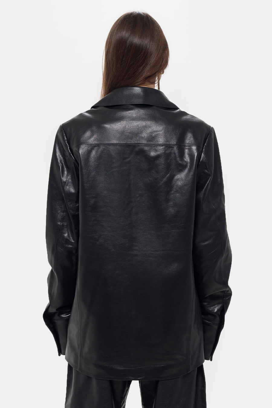 Legacy Leather Shirt in Black - 3