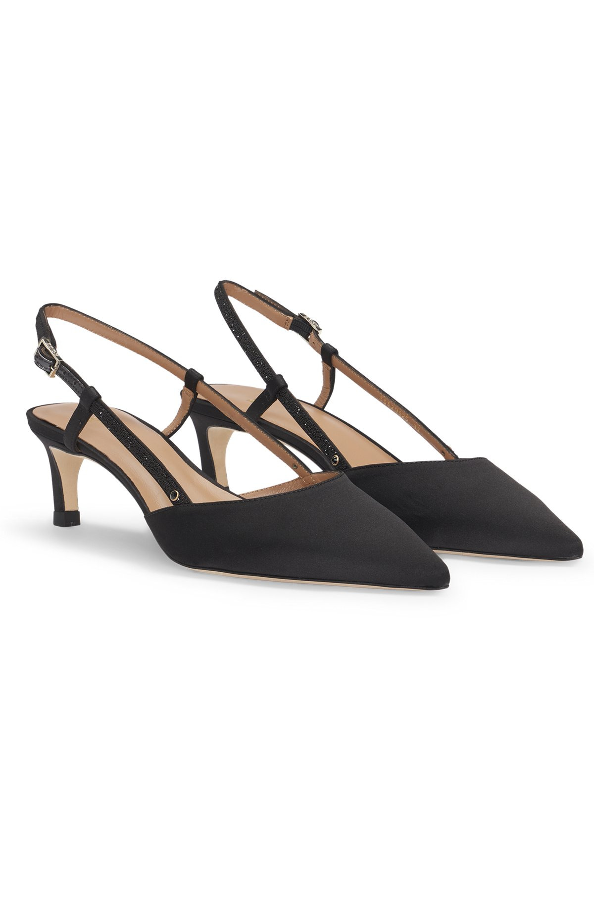 SLINGBACK PUMPS IN SOFT SATIN WITH POINTED TOE - 2