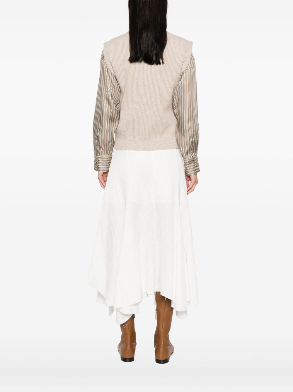 ribbed sleeveless sweater - 4