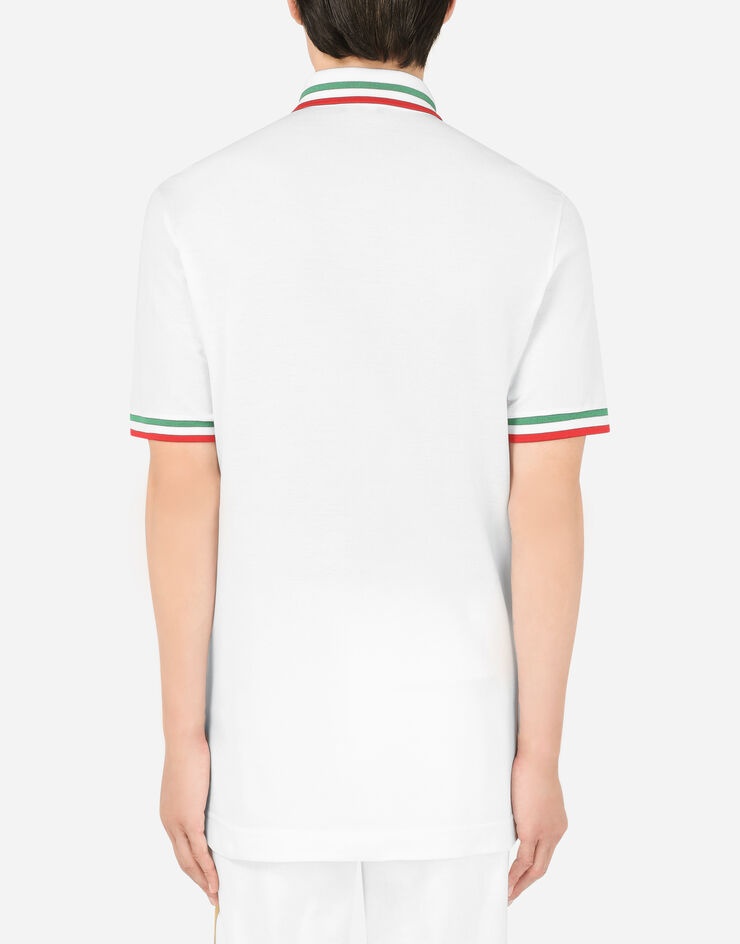 Cotton piqué polo shirt with DG patch - 2