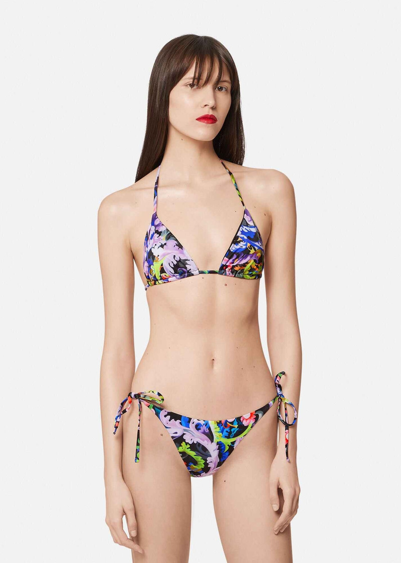 VERSACE Baroccoflage Print Bikini Top outlook
