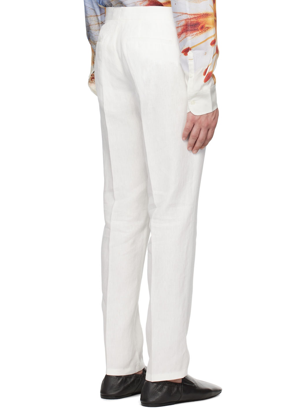 White Griffon Italian Linen Trousers - 3