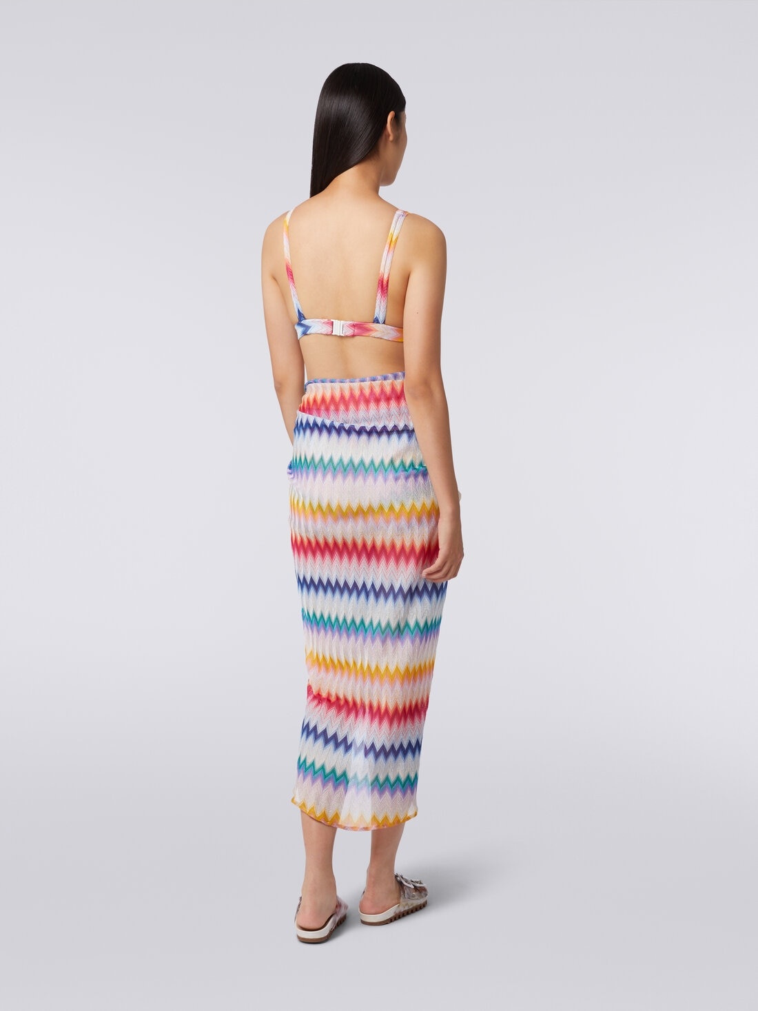 Zigzag motif sarong skirt with lurex - 4