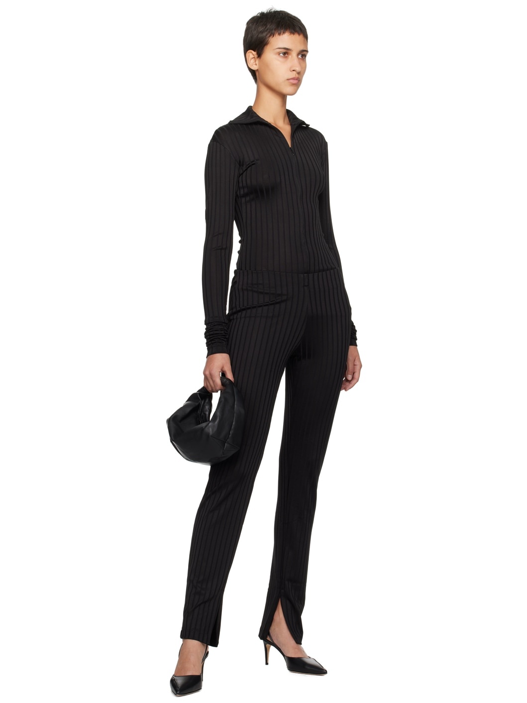 Black Zip Turtleneck - 5