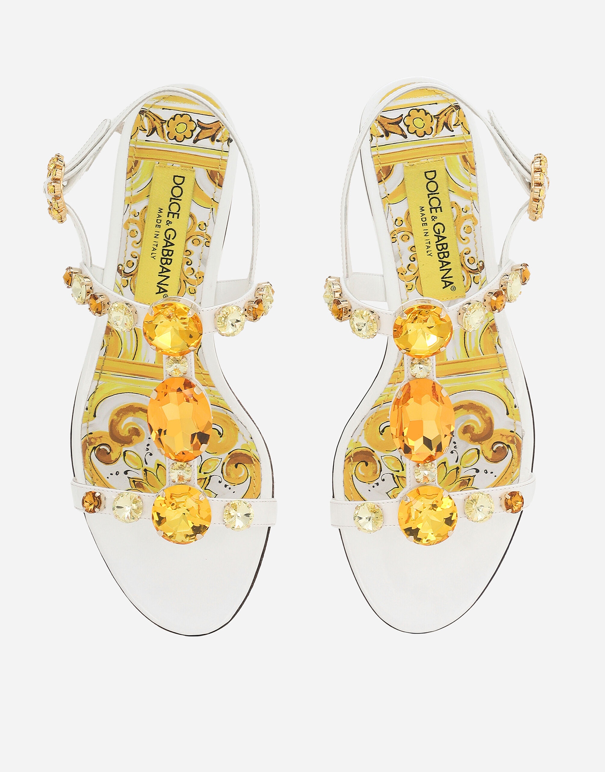 Patent leather sandals with stone embellishment - 4