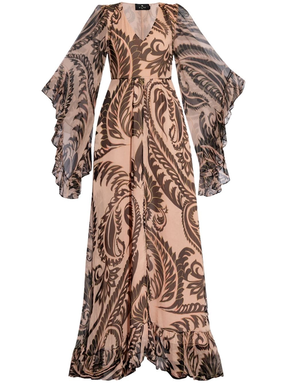 graphic-print silk maxi dress - 1