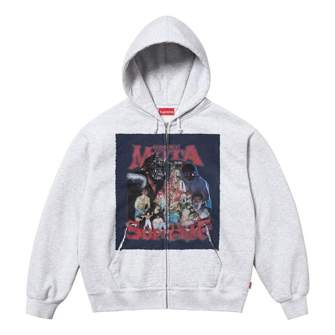 Supreme Muta Zip Up Hooded Sweatshirt 'Grey Black' SUP-FW23-251 - 1