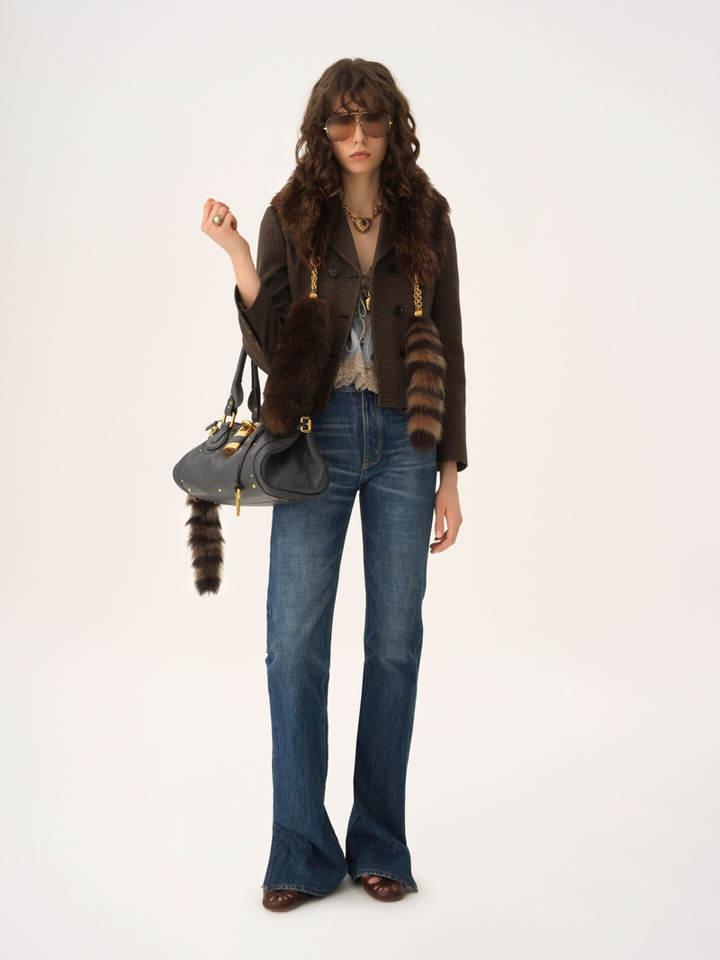 Chloé DOUBLE-BREASTED FITTED JACKET IN HOUNDSTOOTH WOOL outlook