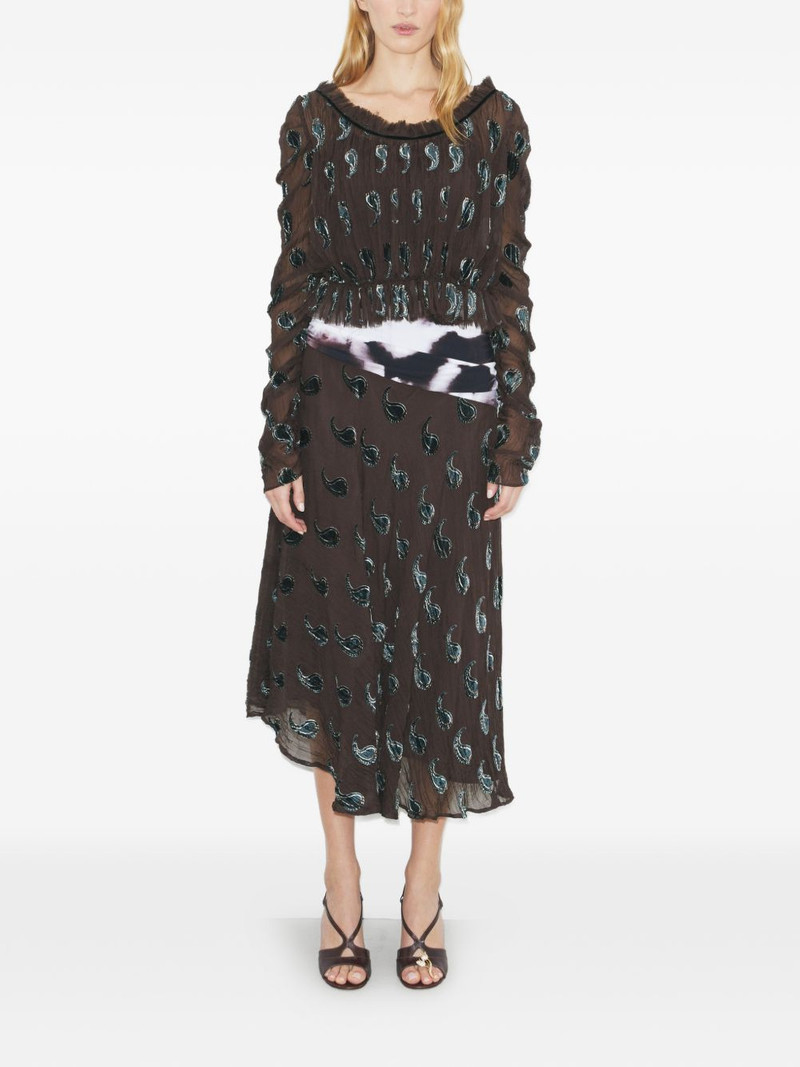 TORY BURCH ruched velvet top outlook