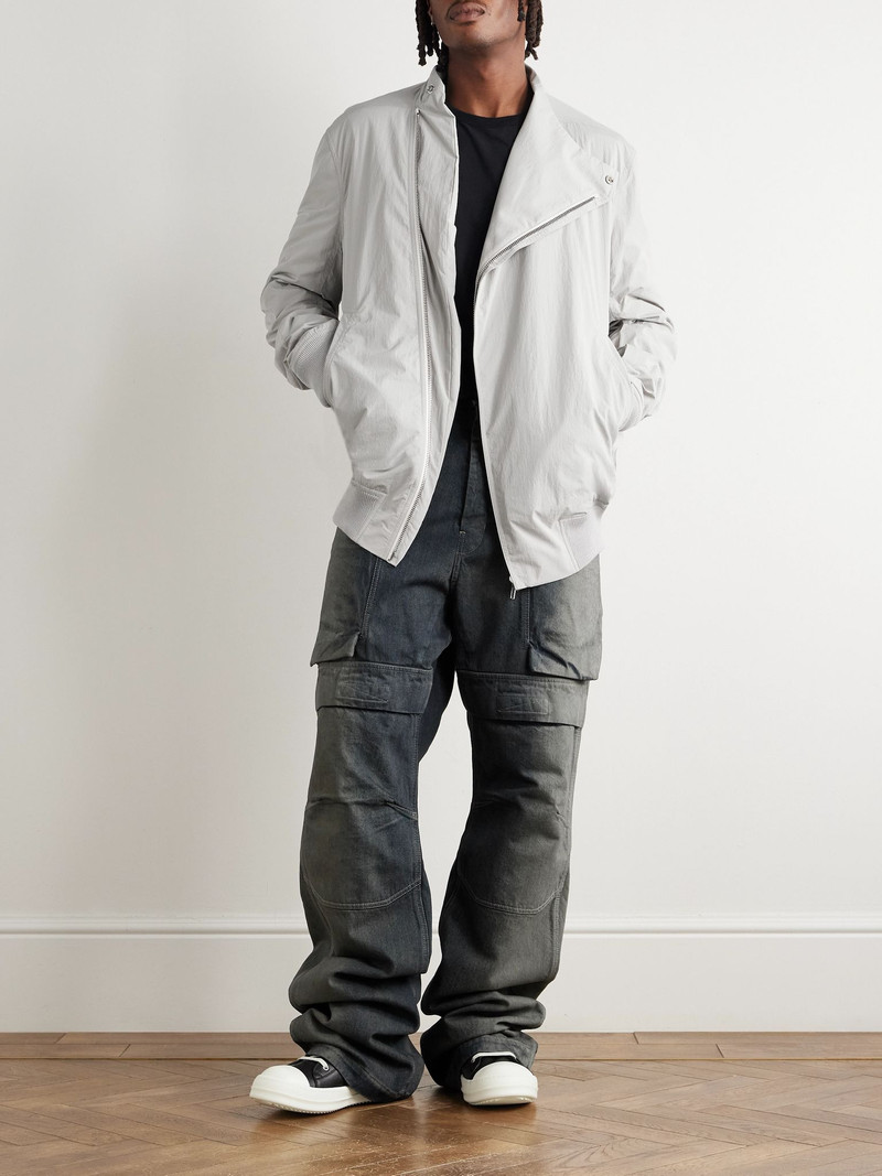 Rick Owens Stefan Wide-Leg Distressed Denim Cargo Trousers Dark gray outlook