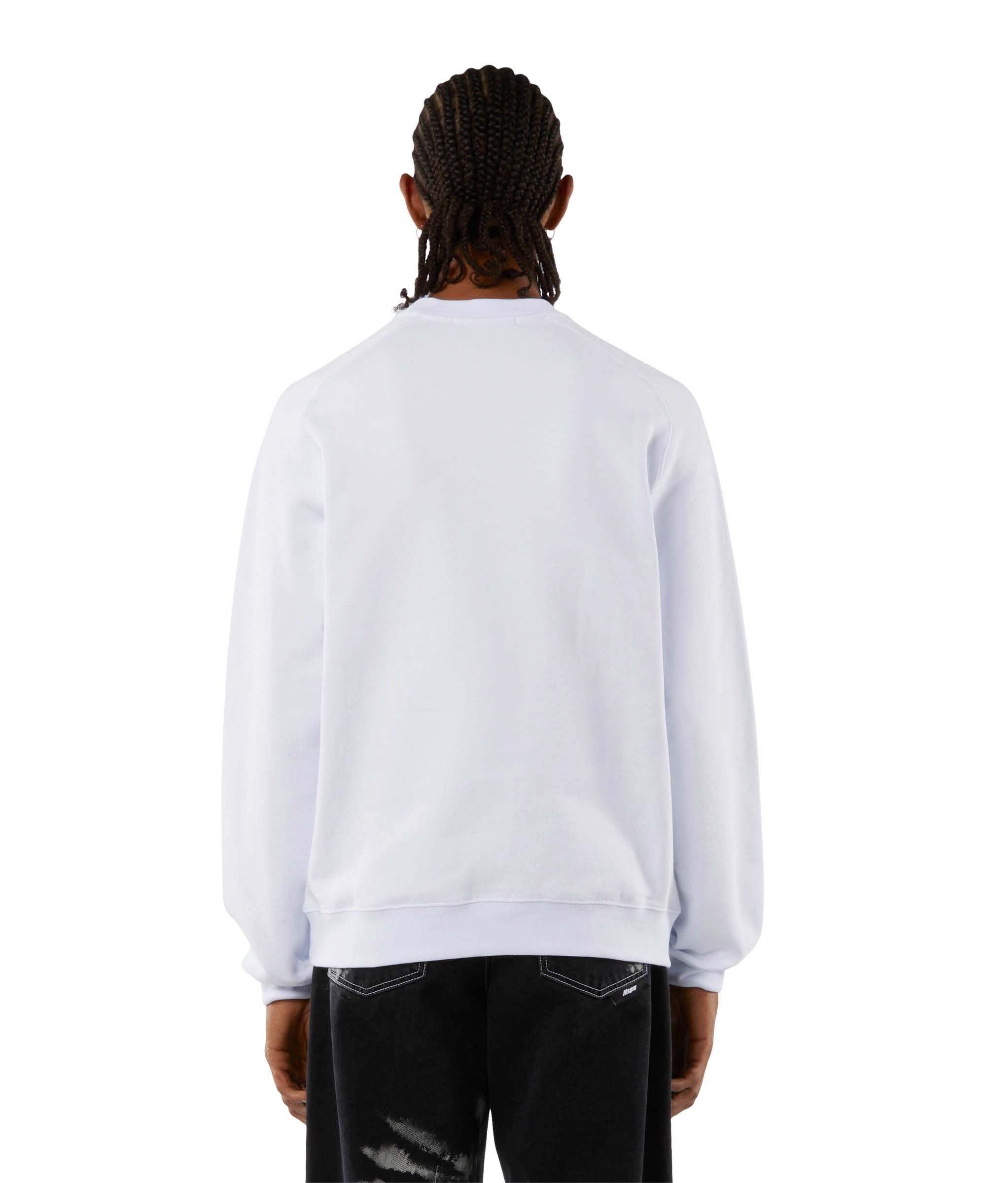 Crew neck cotton sweatshirt with a micro logo - 4