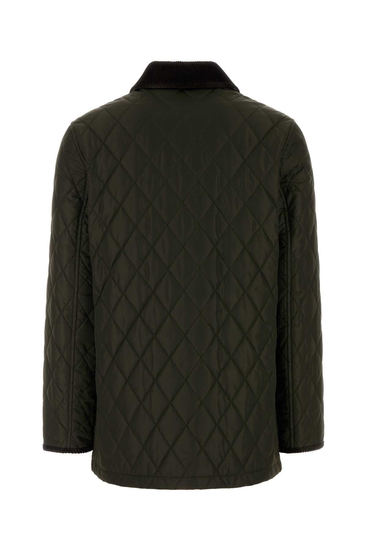 Burberry Women Army Green Nylon Jacket - 2