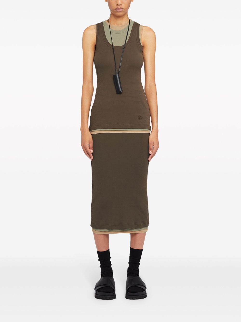 layered cotton midi skirt - 2