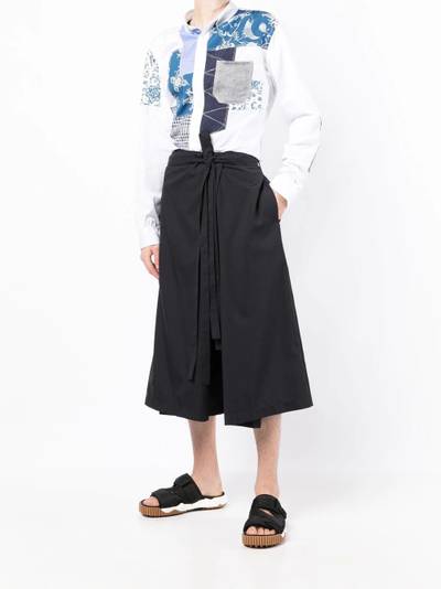 Junya Watanabe MAN belted pinstripe drop-crotch shorts outlook