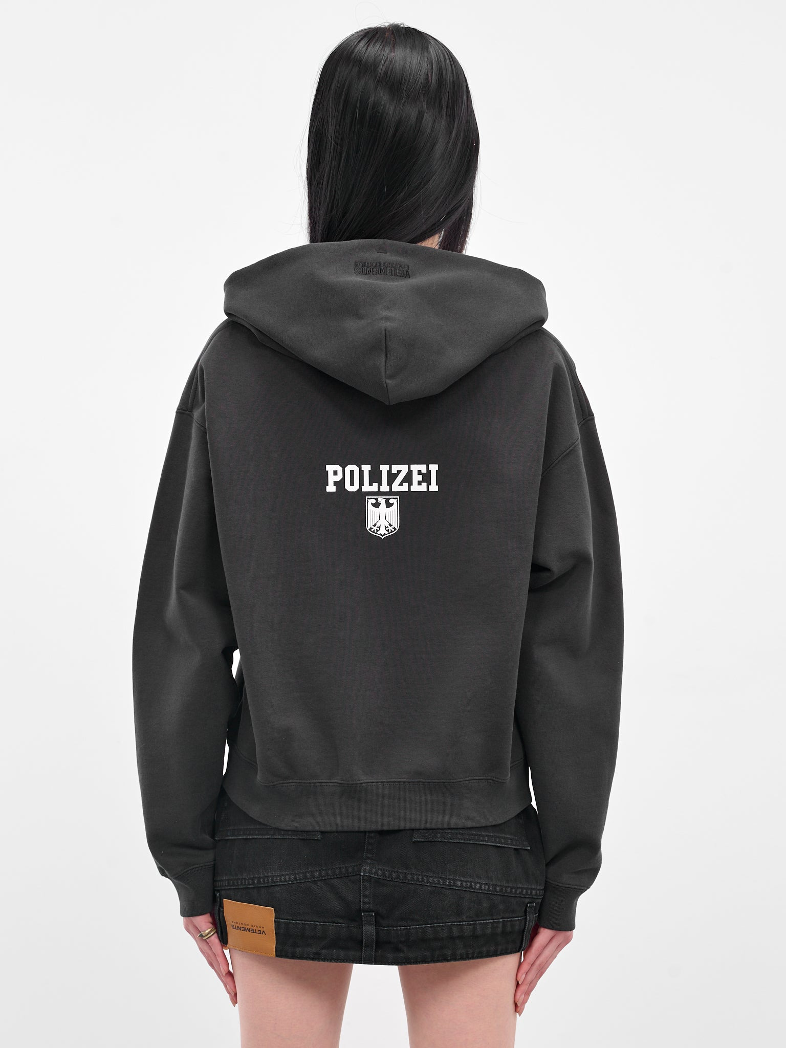 Black Polizei Zip-Up Hoodie - 3
