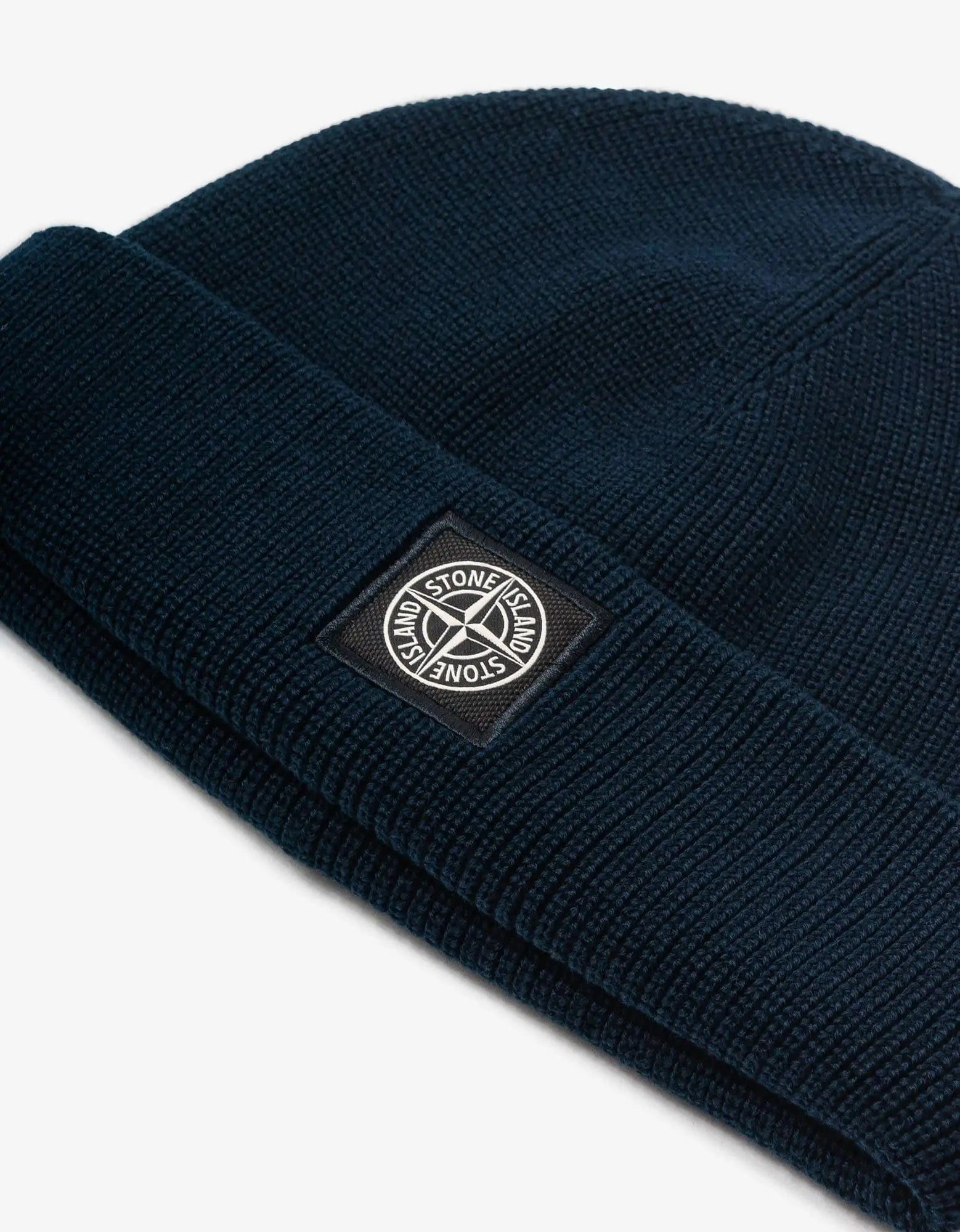 Stone Island Navy Blue Compass Patch Beanie Hat - 3